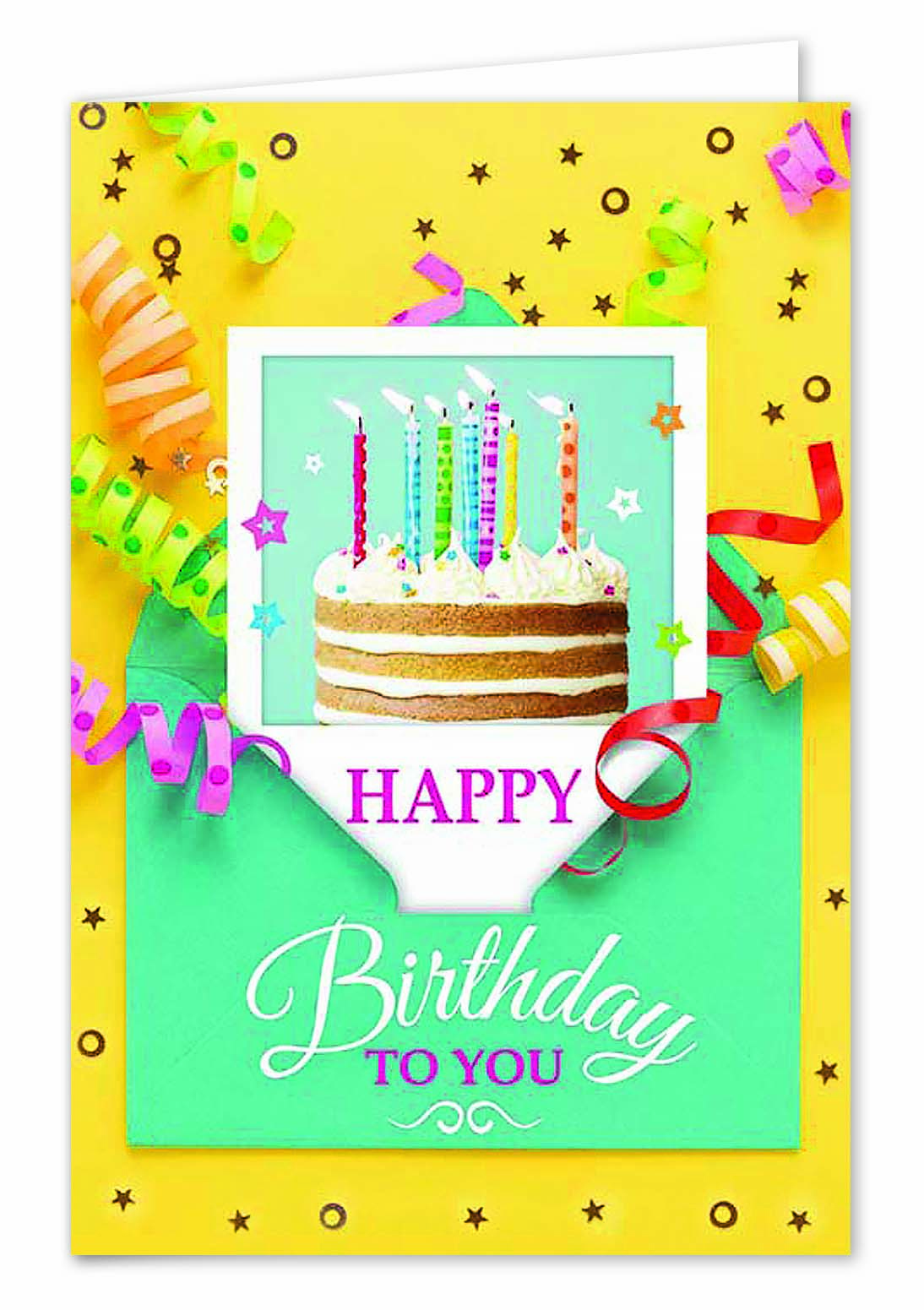 Biglietti buon compleanno torta con rotella