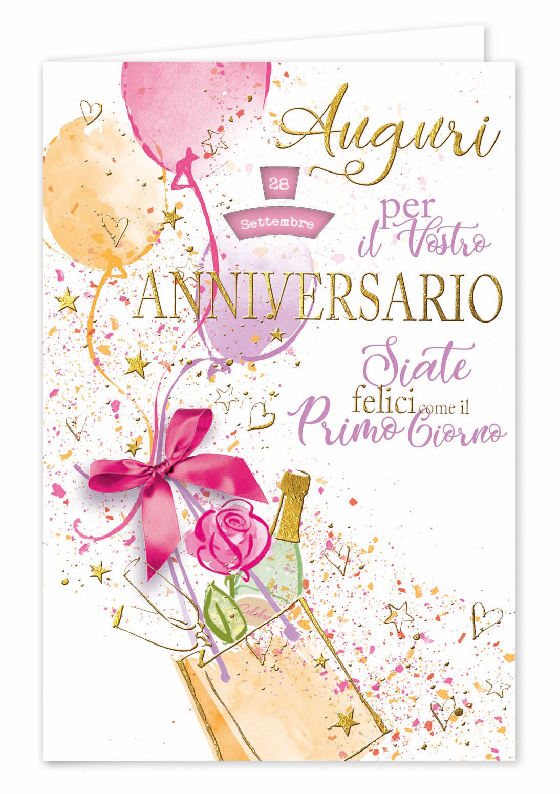 Biglietti anniversario matrimonio con rotella