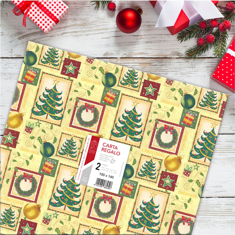 Busta 2 fogli bis assortiti natale