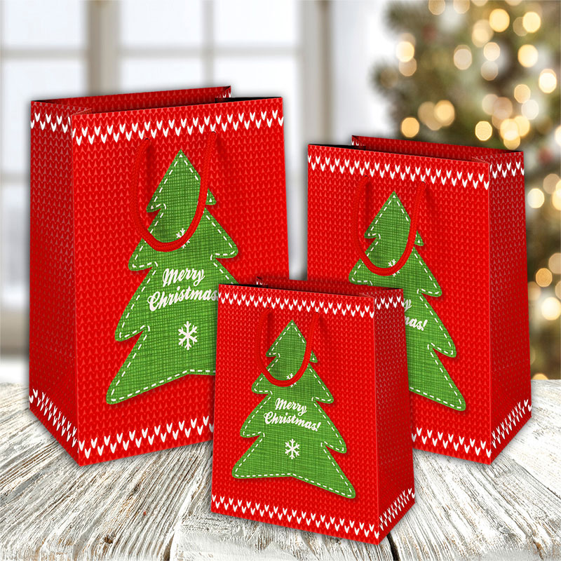 Shopper luxury red flock