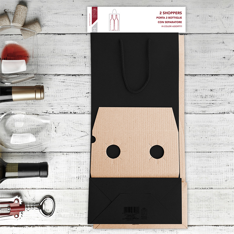 Shopper luxury Vino porta 2 bottiglie