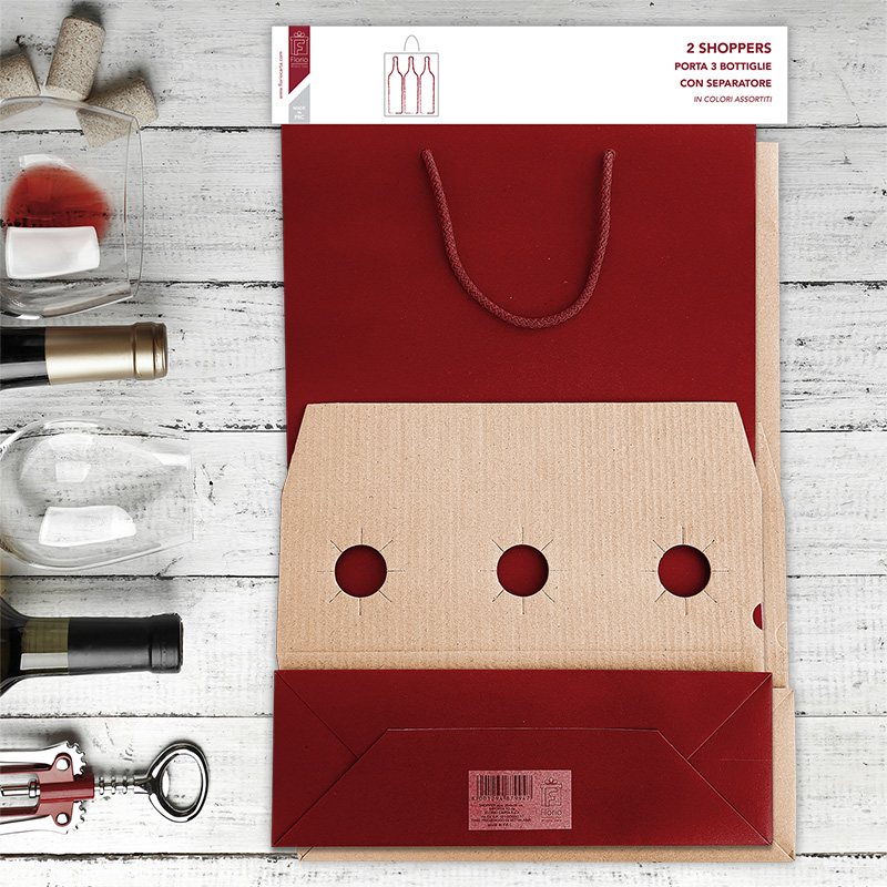 Shopper luxury Vino porta 3 bottiglie